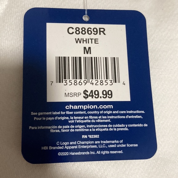 NWT Boys M (10/12) Youth Champion Hoodie Medium White - Picture 7 of 8
